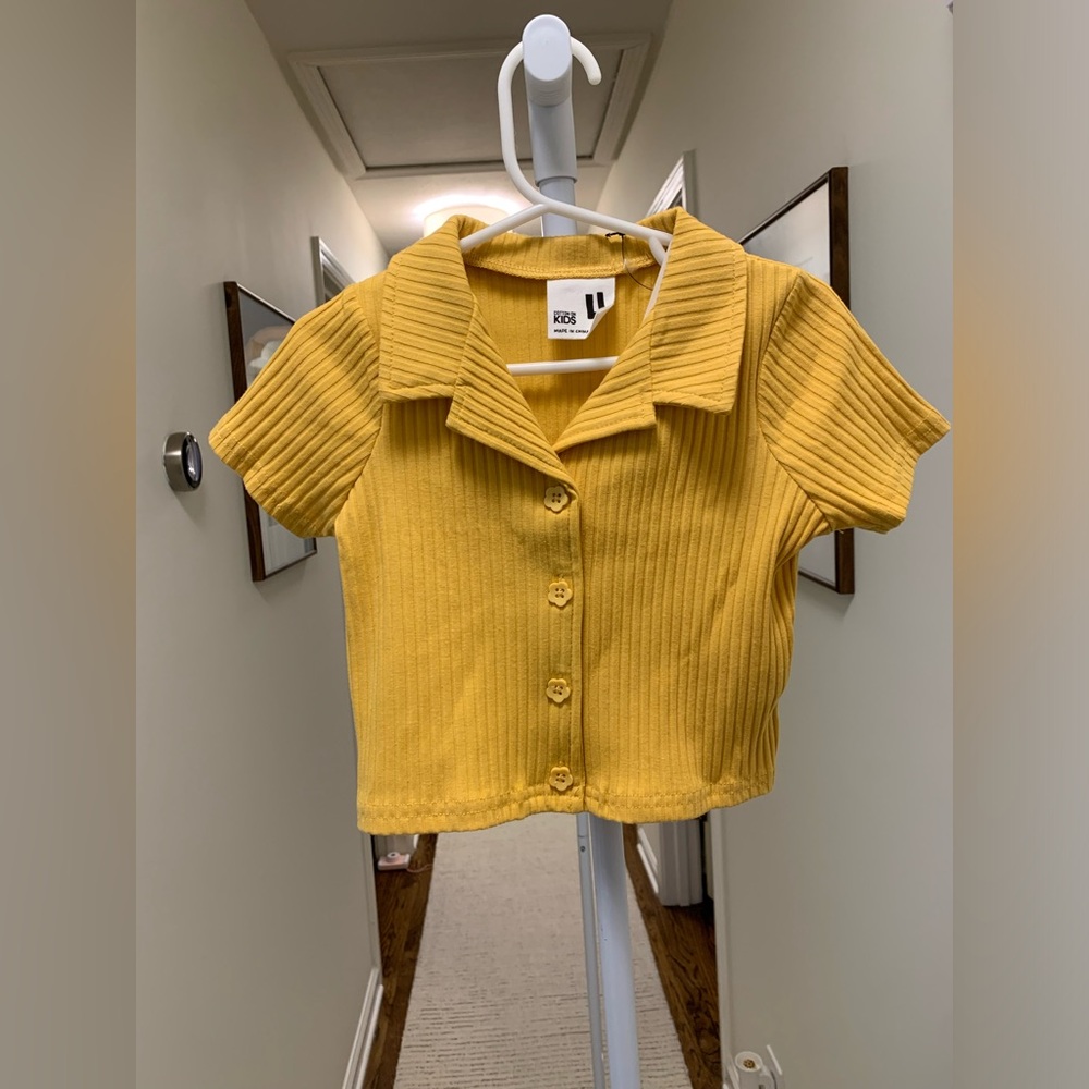 Cotton on Kids yellow ribbed top - size 4